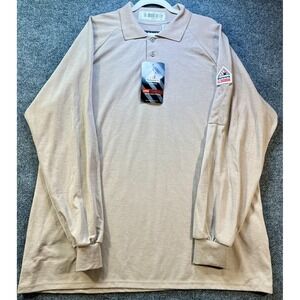 Bulwark FR Shirt Mens XL Tan Long Sleeve Flame Resistant SMP2KH4 CAT 2 2112 NWT